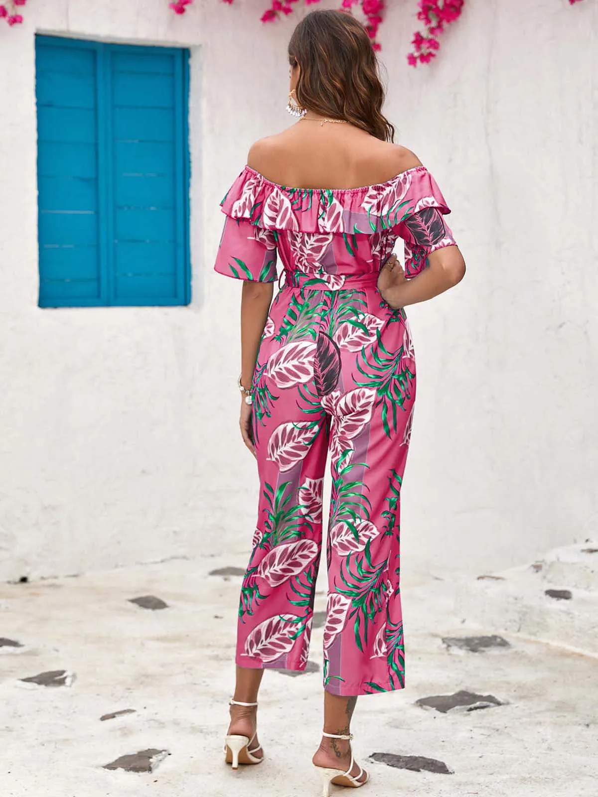 Rosa Jumpsuit mit Druck