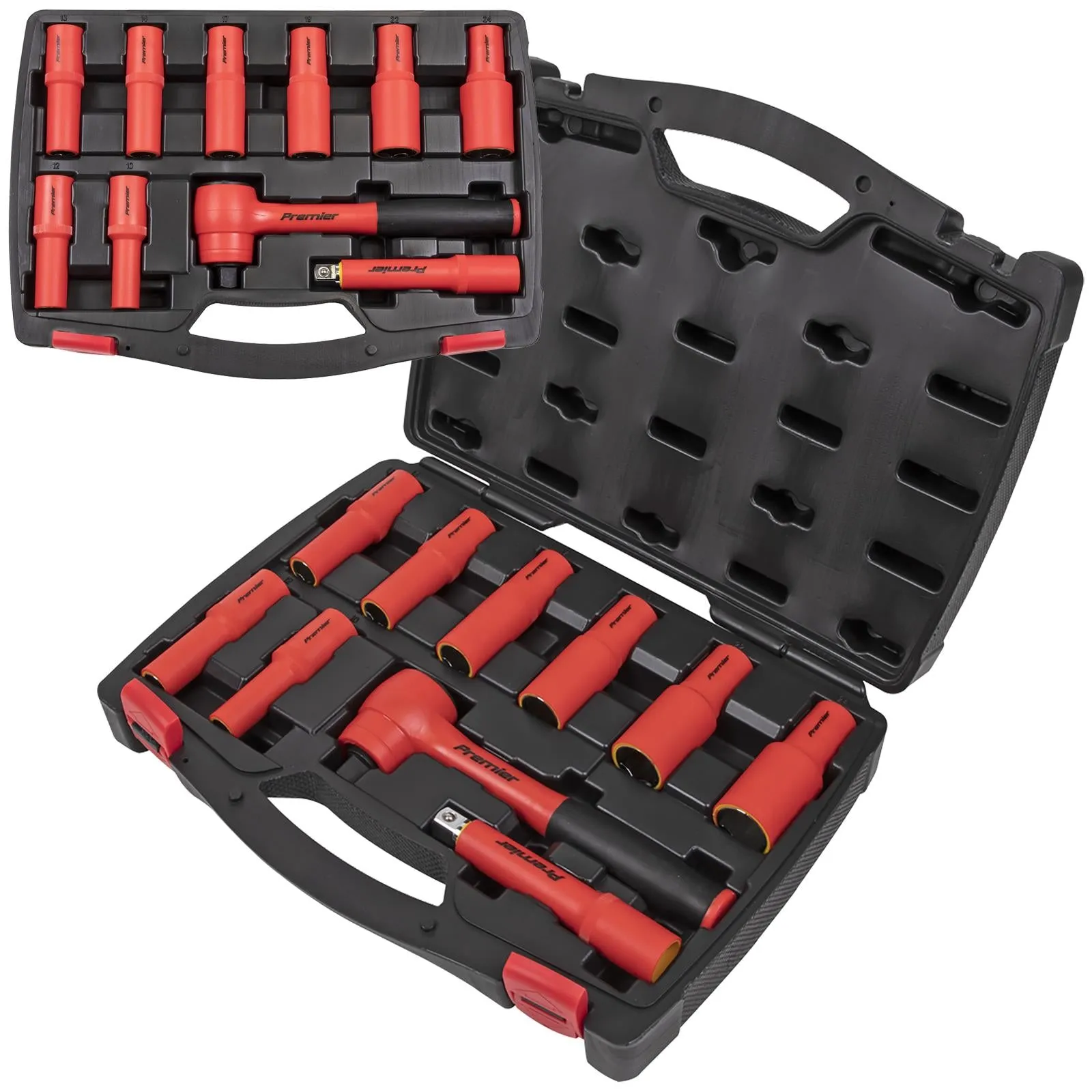 Sealey Insulated Socket Set 10 Piece 1/2" Drive 10-24mm 6 Point WallDrive VDE Approved