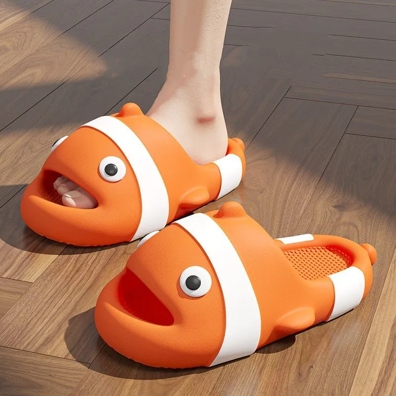 Shark Shape Summer Platform Slippers for Indoor Use