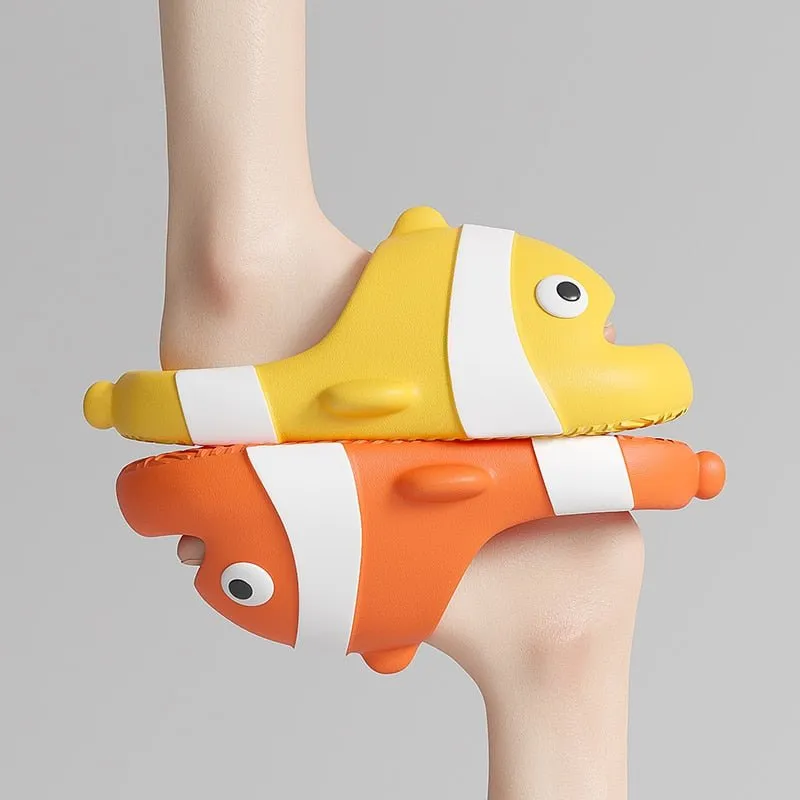 Shark Shape Summer Platform Slippers for Indoor Use