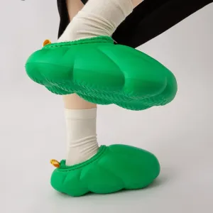 Thick Sole Plush Winter Slippers with Fur