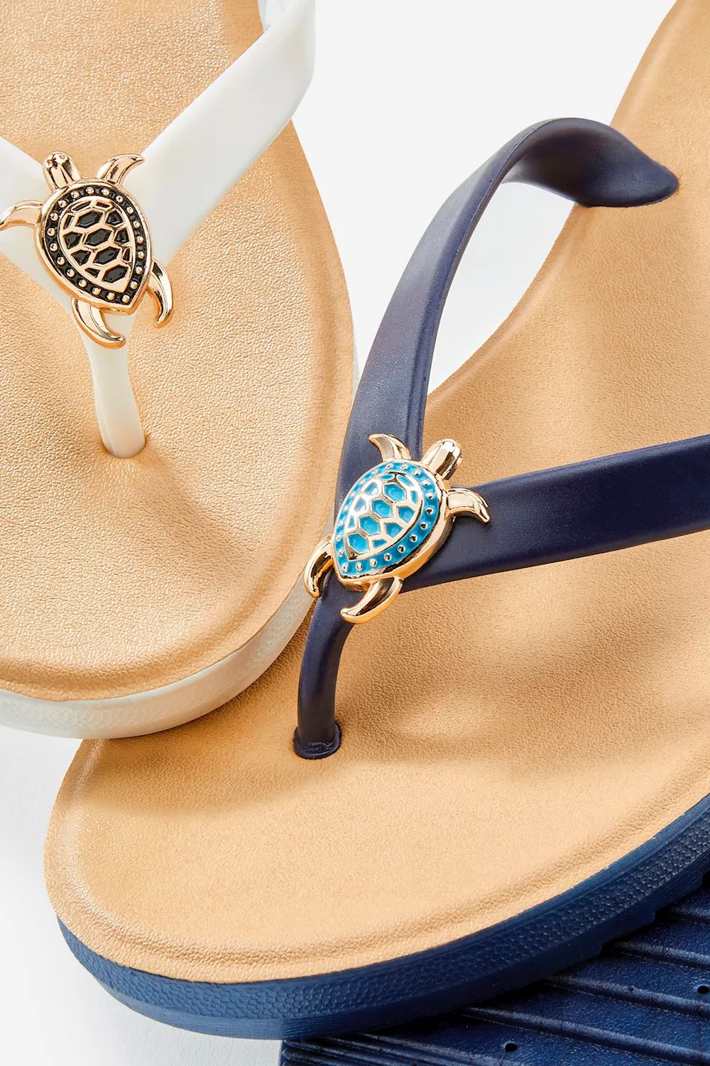 Turtle Embellishment Flip Flops