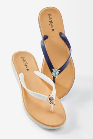 Turtle Embellishment Flip Flops