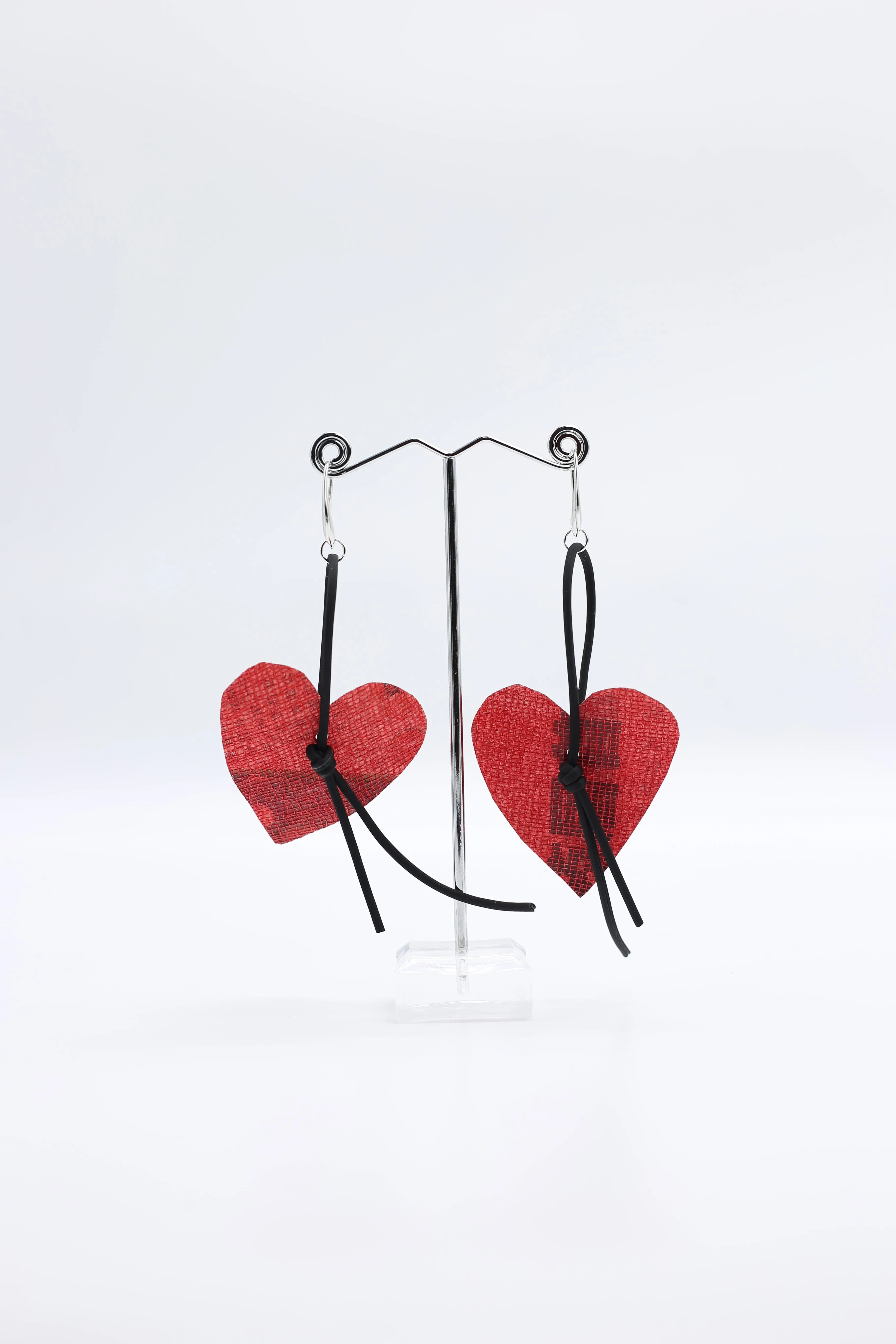 Waterproof Recycled Newspaper Heart Earrings