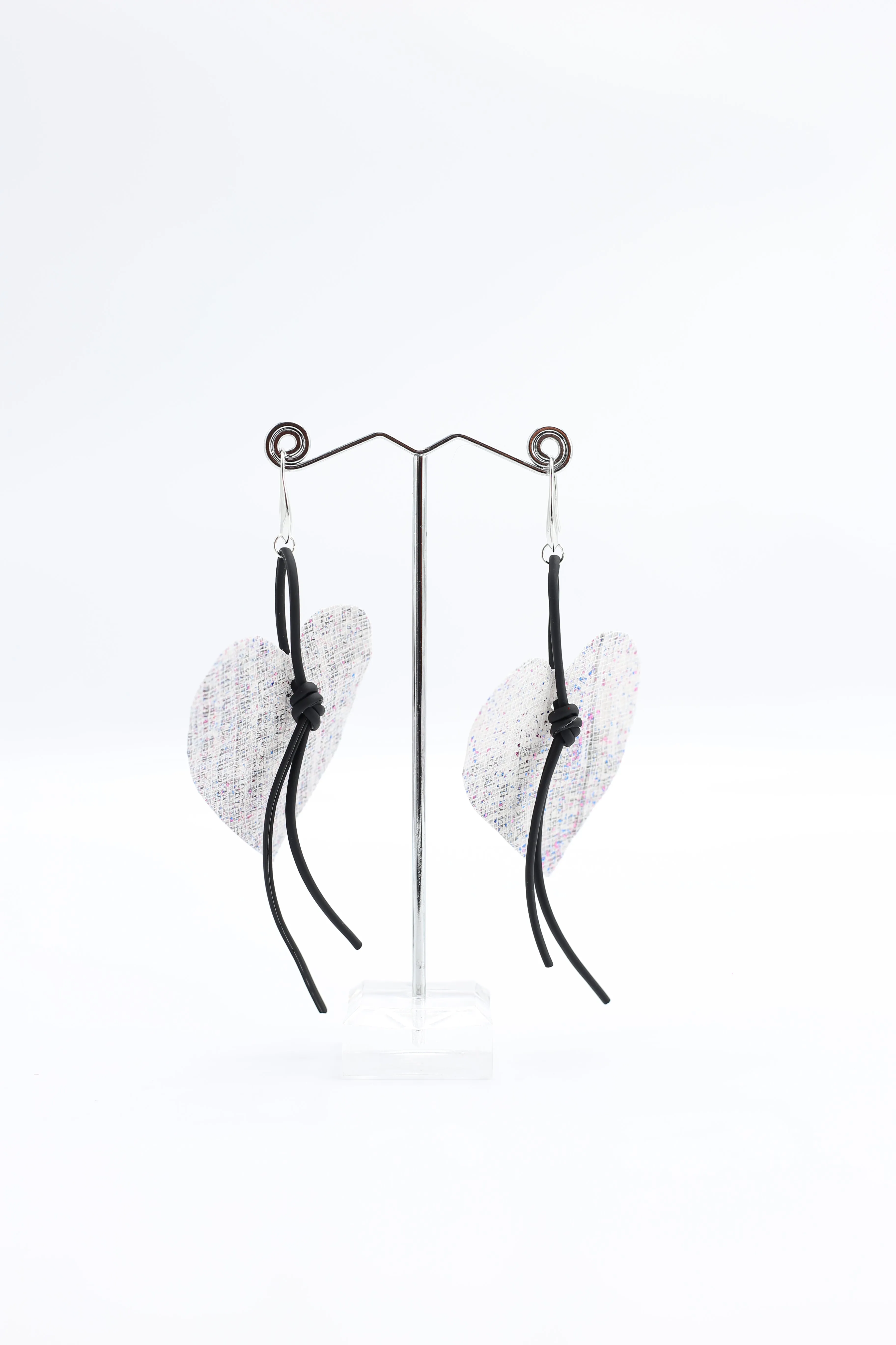 Waterproof Recycled Newspaper Heart Earrings
