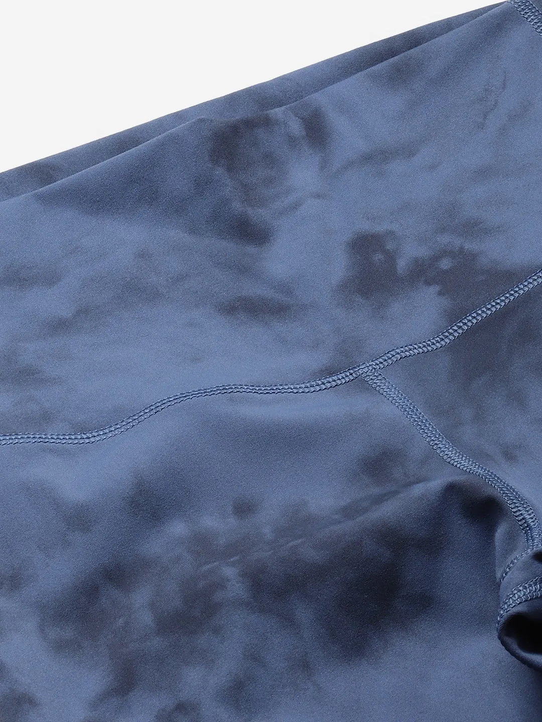 Women's Blue & Charcoal Grey Dyed Quick Dry Training Tights
