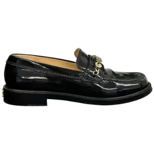 Women's Chain Logo Detail Loafers Black Size EU 38.5 / UK 5.5