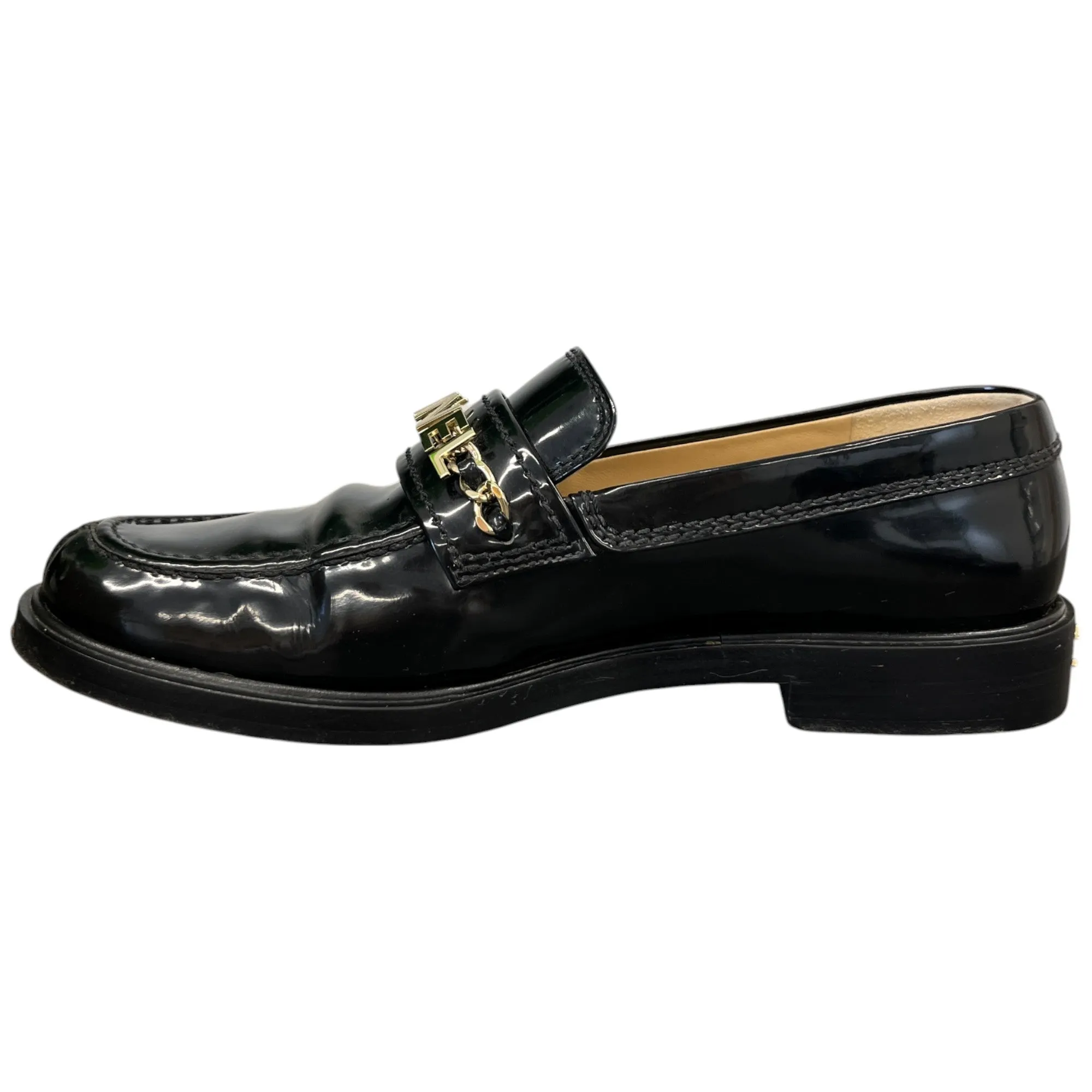 Women's Chain Logo Detail Loafers Black Size EU 38.5 / UK 5.5