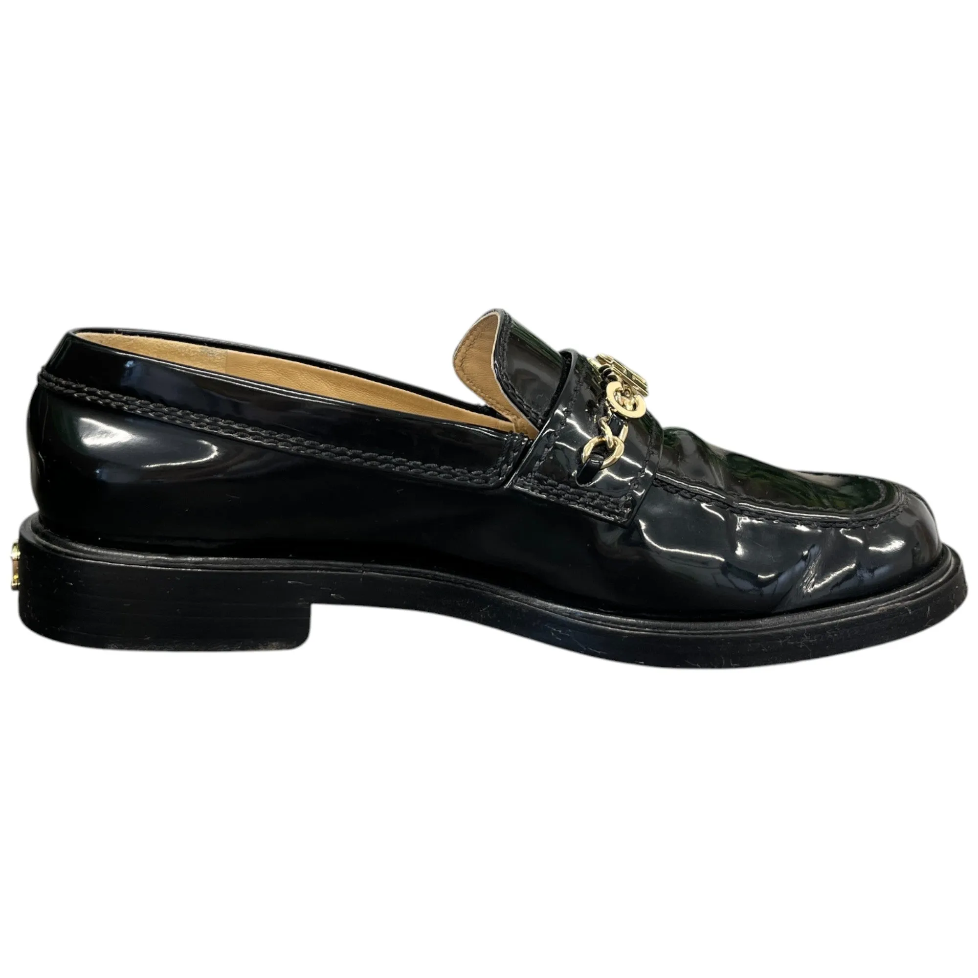 Women's Chain Logo Detail Loafers Black Size EU 38.5 / UK 5.5