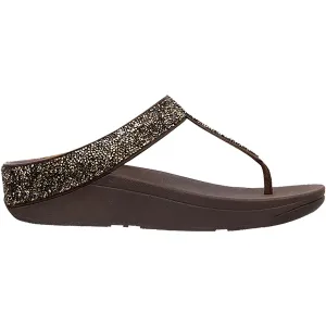 Women's Fit Flop Fino Quartz Toe Post Gold Leather
