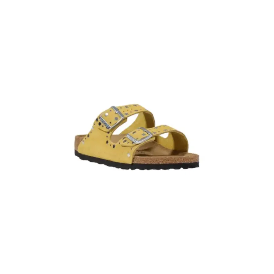 Yellow Studded Two Strap Sandal