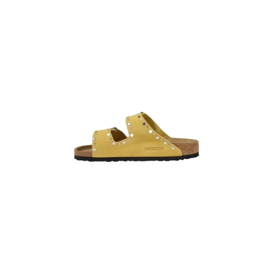 Yellow Studded Two Strap Sandal